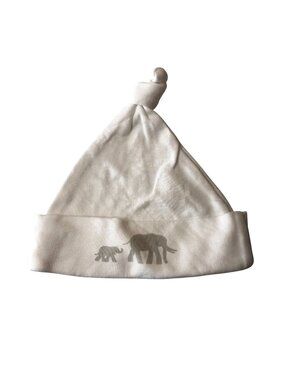 Restoration Hardware Baby & Child Infant Cotton Knot Hat White 0-3 M Elephant
